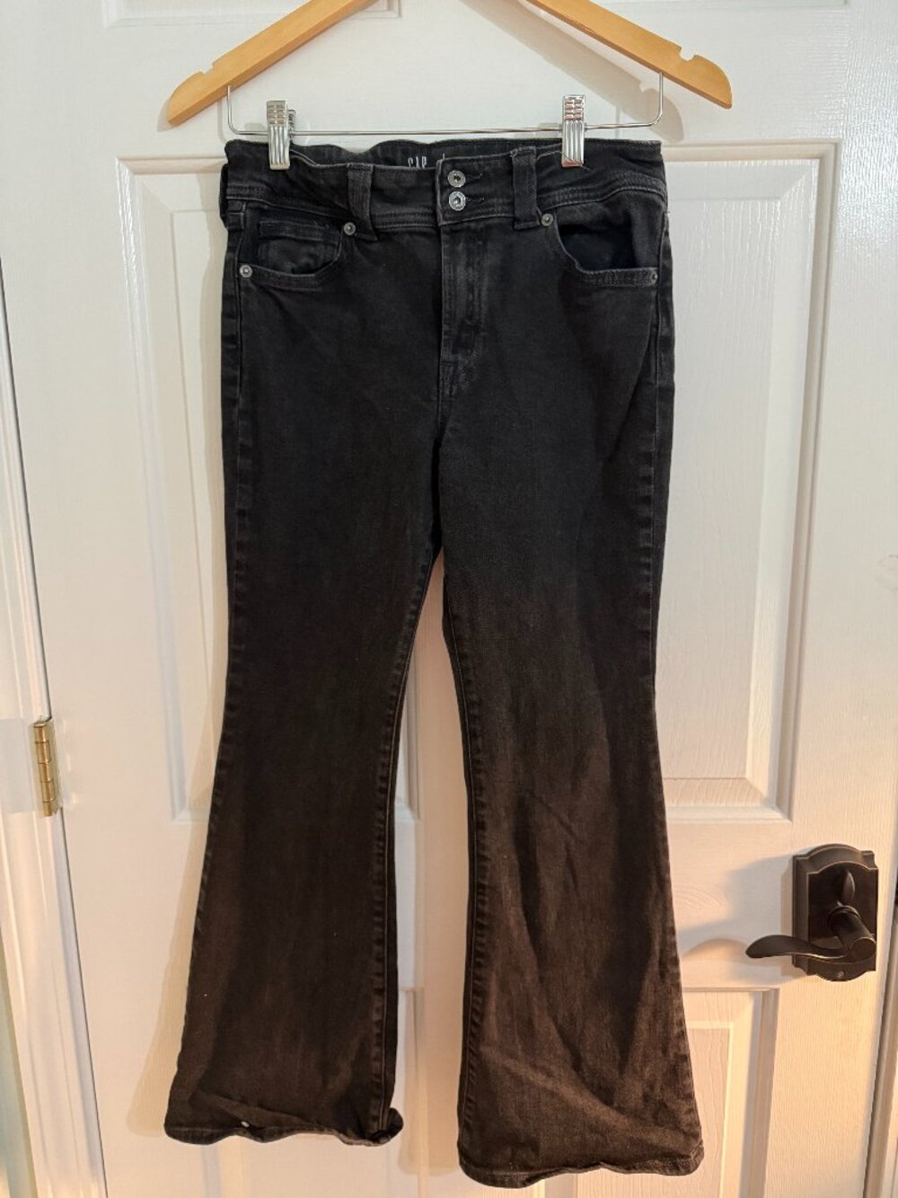 Gap Kids Girls 12 Plus ’70s Flare High Rise Black Jeans Y2K